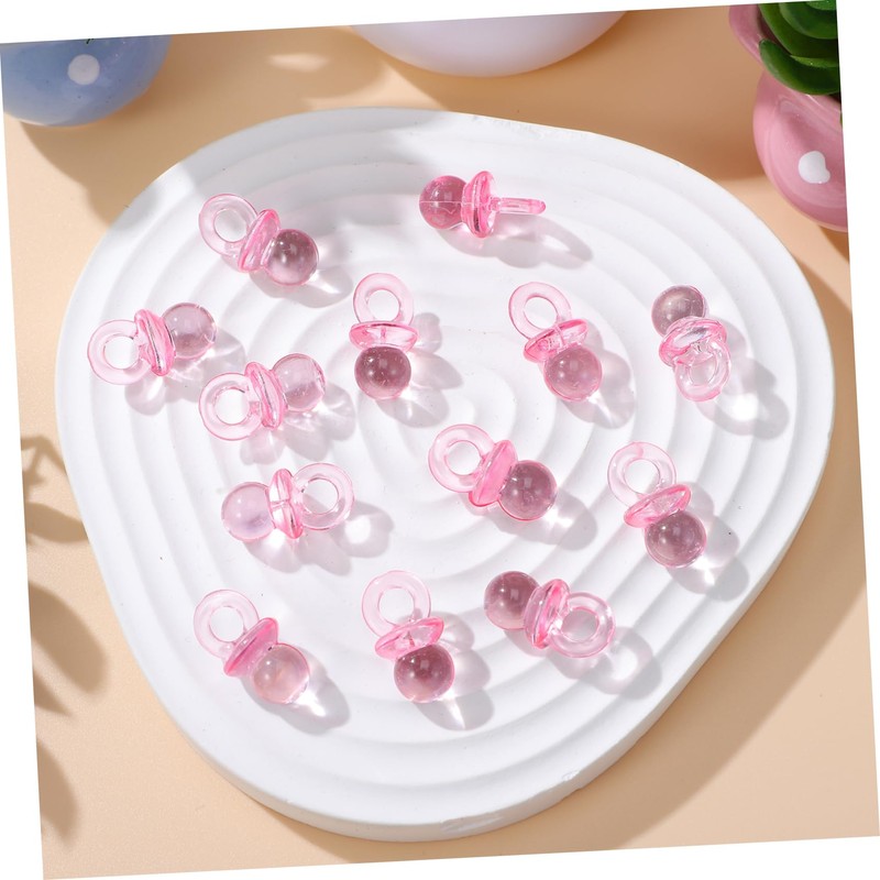 Gatuida 100 Pcs Mini Acrylic Pacifiers for Shower Games Reusable