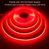 YUNBO 12V COB LED Strip Light Red 16.4ft Bright Dotless