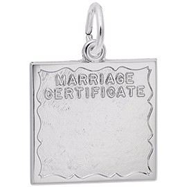 Marriage Certificate Charm in Sterling Silver, Charms for Bracelets and Necklaces