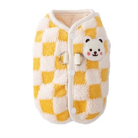 Dog Clothing, T-shirt, Autumn/Winter Clothing, Vest, Striped Pattern, Open Back, Warm, Pet Clothing, Feather Vest, Dogs and Cats, Clothes, Front Opening, Button Front, Small, Medium, Cute, Soft,