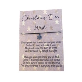 Christmas Eve Wish Bracelet Card, Christmas Eve Box Fillers For Kids, Stocking Fillers Gingerbread Design