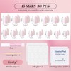 XZMeiLun Pink Pearl Press On Nails Short Almond 30 Pcs,