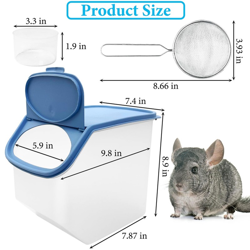 BNOSDM Large Chinchilla Sand Bath Container Large Chinchilla Dust Bath
