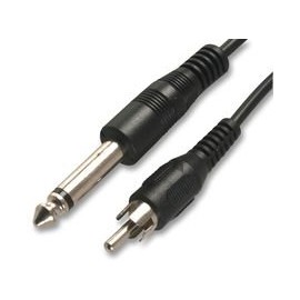 6.35MM MONO PLUG TO PHONO PLUG, 1.8M, Audio & Video Cable Assemblies QTY X 1