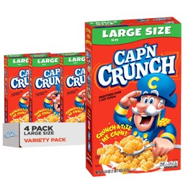 Cap'n Crunch Cereal, Original, Boxes, 18 Oz, Pack of 4