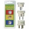 Korjo International 3-Pack Adapter Set, for Europe, UK, USA, Multi-Pack,