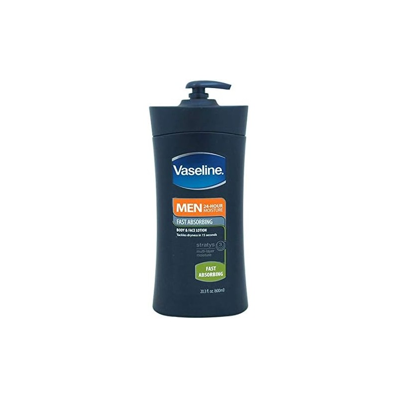 Vaseline Men Fast Absorbing Body & Face Lotion, for Men,