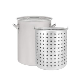 CONCORD 36 QT Stainless Steel Stock Pot w/Basket. Heavy Kettle. Cookware for Boiling (36)