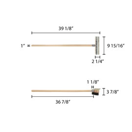 Thunder Group Long Wood Handle Pizza Oven Brush, 37-Inch