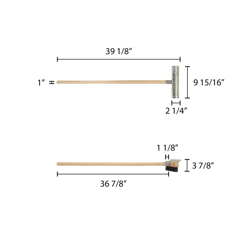 Thunder Group Long Wood Handle Pizza Oven Brush, 37-Inch