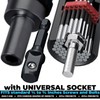 Universal Socket Tool Set, Ratcheting T-Handle Screwdriver Set with Power