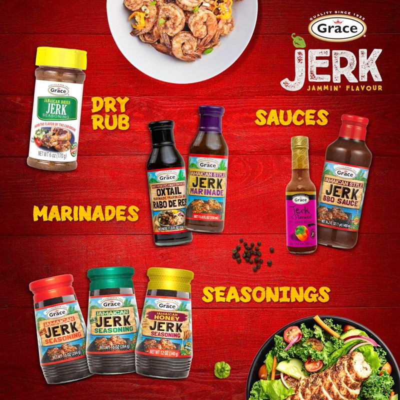 Grace Jamaican Hot & Mild Jerk Seasoning (Two 10 Oz