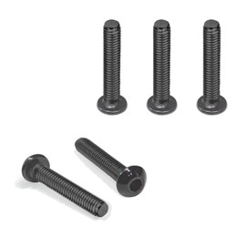 M4 x 25 mm Rounded Head Screws with Hexagon Socket 304 Stainless Steel Black Oxide Full Thread Flat Head Screws (Pack of 100)