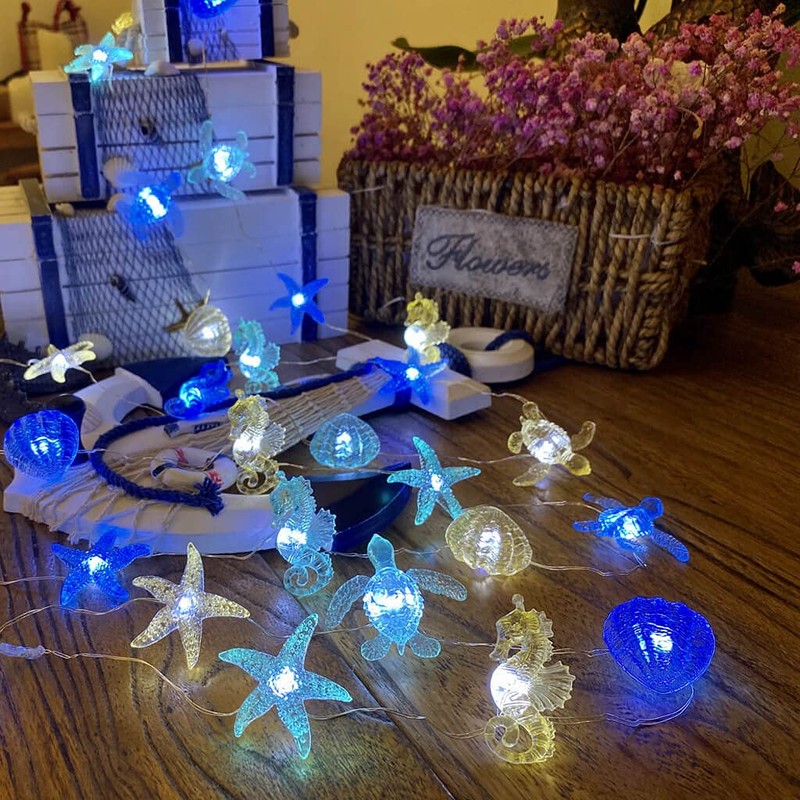 Ocean Themed String Lights Marine Life Night Light Beach Décor