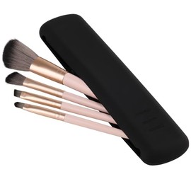 GeeRic Bolsas de cosméticos de silicona, soporte para brochas de maquillaje de viaje, organizador portátil de brochas para la cara para viajes