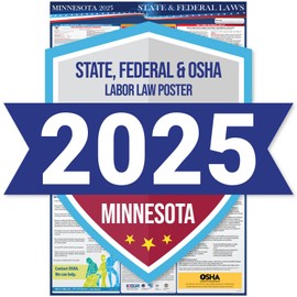 2025 Minnesota State and Federal Labor Law Poster - OSHA Workplace Compliant - Mandatory Regulations Posting for Employees - Required Compliance Posting 16" x 40" Laminated (English)