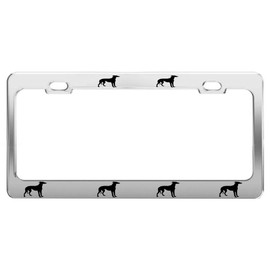 Product Express Greyhound Dog Animal Pictures Funny Chrome Steel License Plate Frame TAG Holder