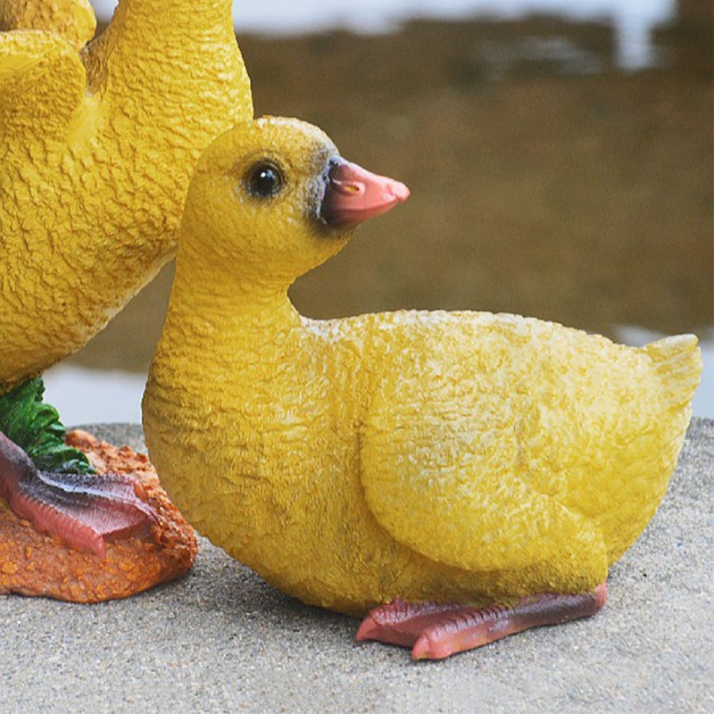 Duck Ornament Resin Weather Resistant Cute Vivid Expression Duck Statues