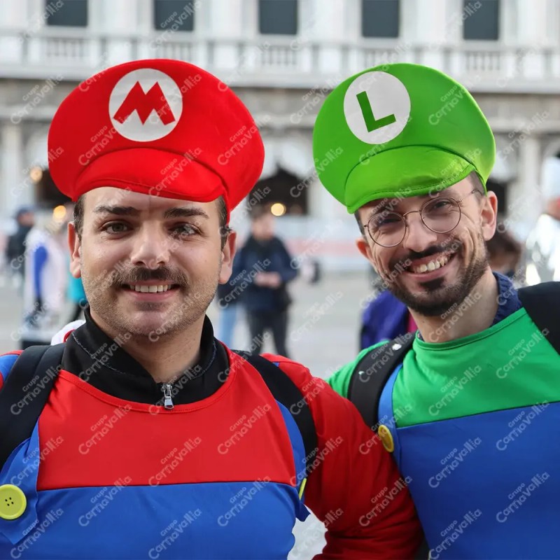 Par de Gorras Mario Bross Y Luigi Gorro Disfraz Fiesta