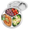 Offiper 304(18/8) Stainless Steel Compartment Plates, 2 Pack 9.4” Medium