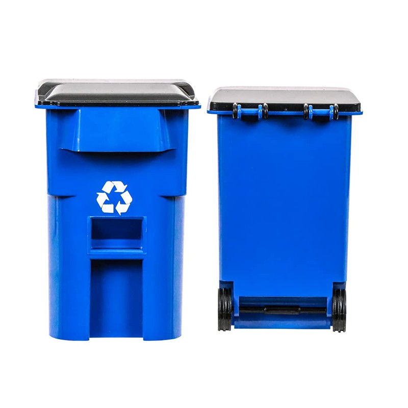 Set of 4 Mini Trash & Recycling Cans with Lid