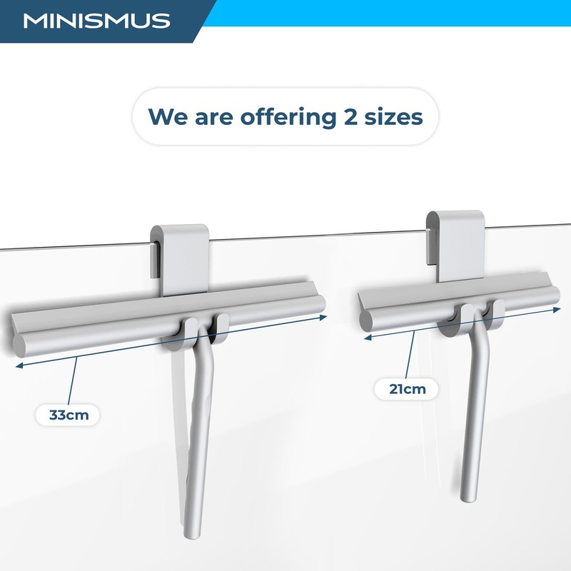 Minismus Window Wiper with Holder White - Shower Squeegee -