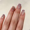 Press on Nails Short Square Fake Nails Purple Gradient False