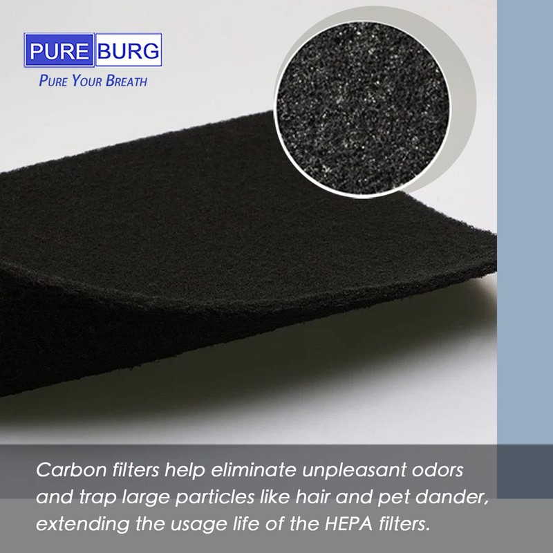 PUREBURG FLT5100 Replacement Filter Set Compatible with GermGuardian AC3200, AC3250,