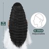 INSTASTYLE 30 Inch Synthetic Curly Wigs for Women Long Black