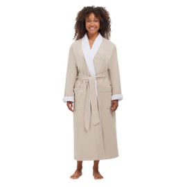 MONARCH Combed Cotton Terry Lined Microfiber Bath Robe for Women or Men - Super Soft, Durable Luxury Spa, Resort & Hotel Bathrobe, Generously Sized (Unisex) Cypress