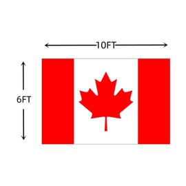 Large Canada Flag 6X10 FT - Vivid Color, All Weather, Double Stitched Big Size Canadian National Flags Polyester with Brass Grommets (6X10) (Canada, 6X10)
