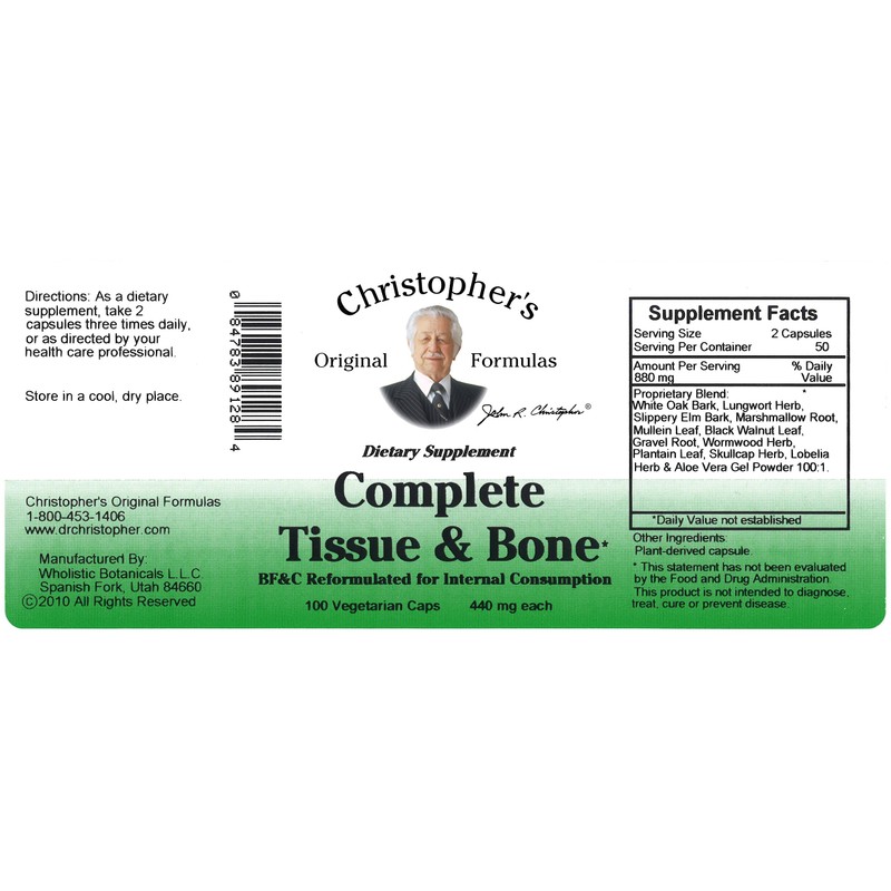 Dr. Christopher's Original Formulas Complete Tissue and Bone Formula Capsules,