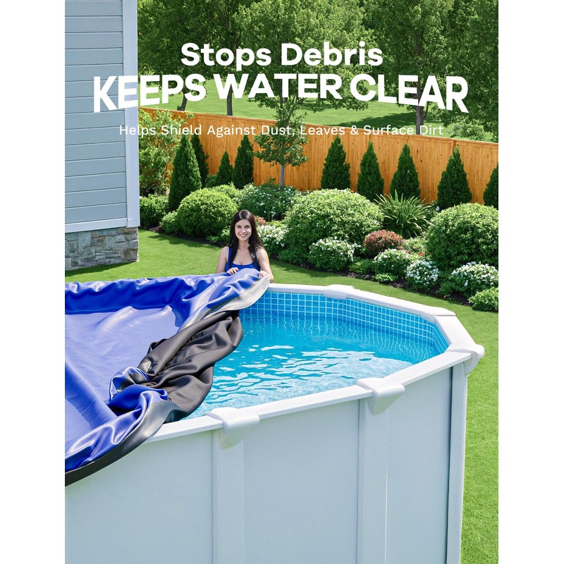 POOLHACKER 16x32 FT Oval Pool Cover – 420D Extra Thick