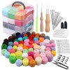 Needle Felting Kit, 72 Colours Felt Wool Roving, Needle Felting