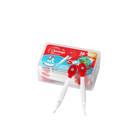 cleaings 使い捨て歯ブラシ ミニ 5-in-1 アップグレード 16本 水不要 歯磨き粉付き 携帯歯ブラシ 超やわらか毛 ポータブル オールインワン 舌クリーナー デンタルフロス 大きめブラシ 太ハンドル ミント