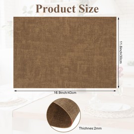 LOLYSIC Leather Placemats Set of 6, 12 x 17 Inch Table Mats Set of 6, Brown Vinyl Placemats, Heat Resistant Waterproof No-Slip Place Mats for Dining Table Kitchen Parties