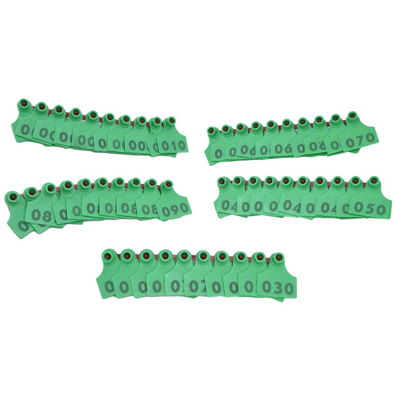 100Pcs TPU Pig Cow Ear Tag with Number 001‑100 Ear