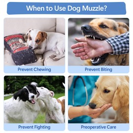 Dog Muzzle for Large Medium Small Sized Dogs, Adjustable Mesh Dog Muzzle to Prevent Biting Barking Chewing, Soft Puppy Muzzles Dogs Mouth Guard Allows Panting Drinking Eating