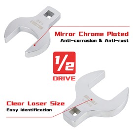 BULLTOOLS 1/2" Drive Jumbo Crowfoot Wrench Set,14-Piece SAE Crows Foot Wrench Set 1-1/16" to 2" Chrome Vanadium Steel Big Crowfoot Wrench