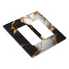 Vghoko Decorative Outlet Covers Black Gold Marble 2 Gang Light