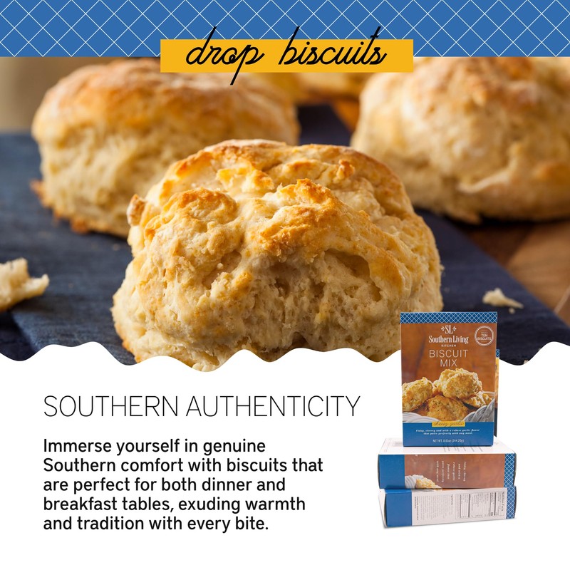 Southern Living Gourmet Cheesy Garlic Biscuit Mix, Easy-to-Bake Delight, Dinner