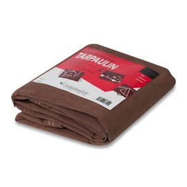 Heavy Duty Waterproof Canvas Tarp by CCS CHICAGO CANVAS & SUPPLY – Extra Durable Multipurpose Camping Tarp Cover with Rustproof Grommets for Industrial & Commercial Use, Brown, 7 by 9 Feet