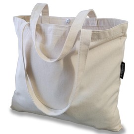 SUPERNOVA Lifestyle Premium 10oz (340gsm) 100% Natural Cotton Canvas Tote Bag Super Strong Reusable Grocery Shopping Bag, Ideal for Painting, Embroidery, Printing (Regular)