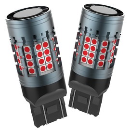 RUNEWAX 7443 W21/5W LED Brake Tail Light Bulbs for 2015-2025 Chevy Silverado 1500 2500 3500 HD Rear Turn Signal, 12V Red 1000K High Power CANBUS Anti Hyper Flash, 2-Pack,