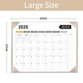 Large Desk Calendar 2025-2026, Calendar with Desk Protecting Pad, Desk Calendar Large 22x17, Runs From July 2025 to December 2026, 18 Months, Big Desktop Calendar for Family Classroom and Office (Apricot)