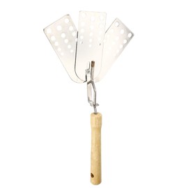 Lyreh Creative Hot Meat Patty Spatula, 3-in-1 Stainless Steel Burger Flipper with Wood Handle Multi-Purpose Cooking Gadget for BBQ Griddle Pancakes