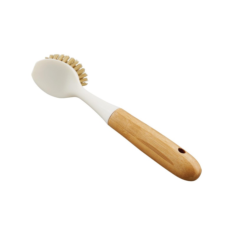 HIC Kitchen Dish Scrubbing Brush, Bamboo with Non-Scratch Bristles, Set