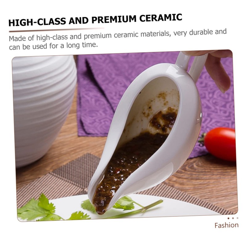 Ciieeo 1 Set Ceramic Gravy Boat with Saucer Versatile Sauce
