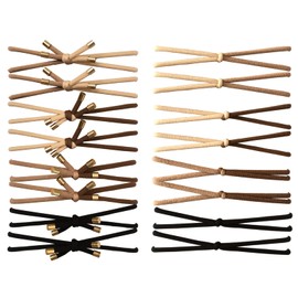 UaiUya 8pcs Two-tone Knotted Hair Ties Elastic Ponytail Holder for Women, Beige+Khaki+Brown+Black