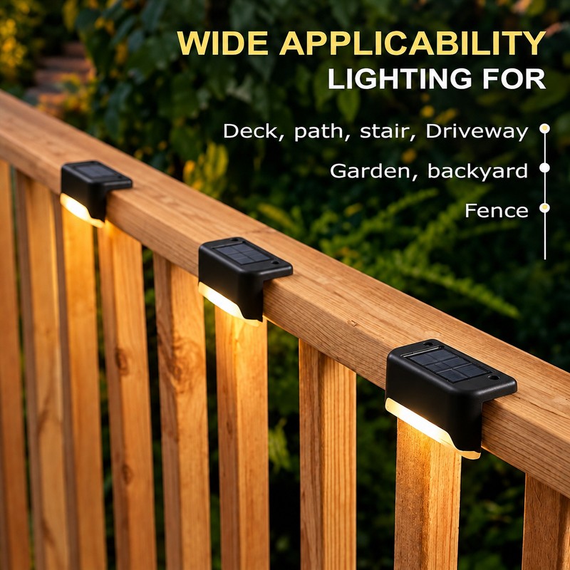 4PCS Solar Deck Lights Outdoor – Waterproof LED Fence Step